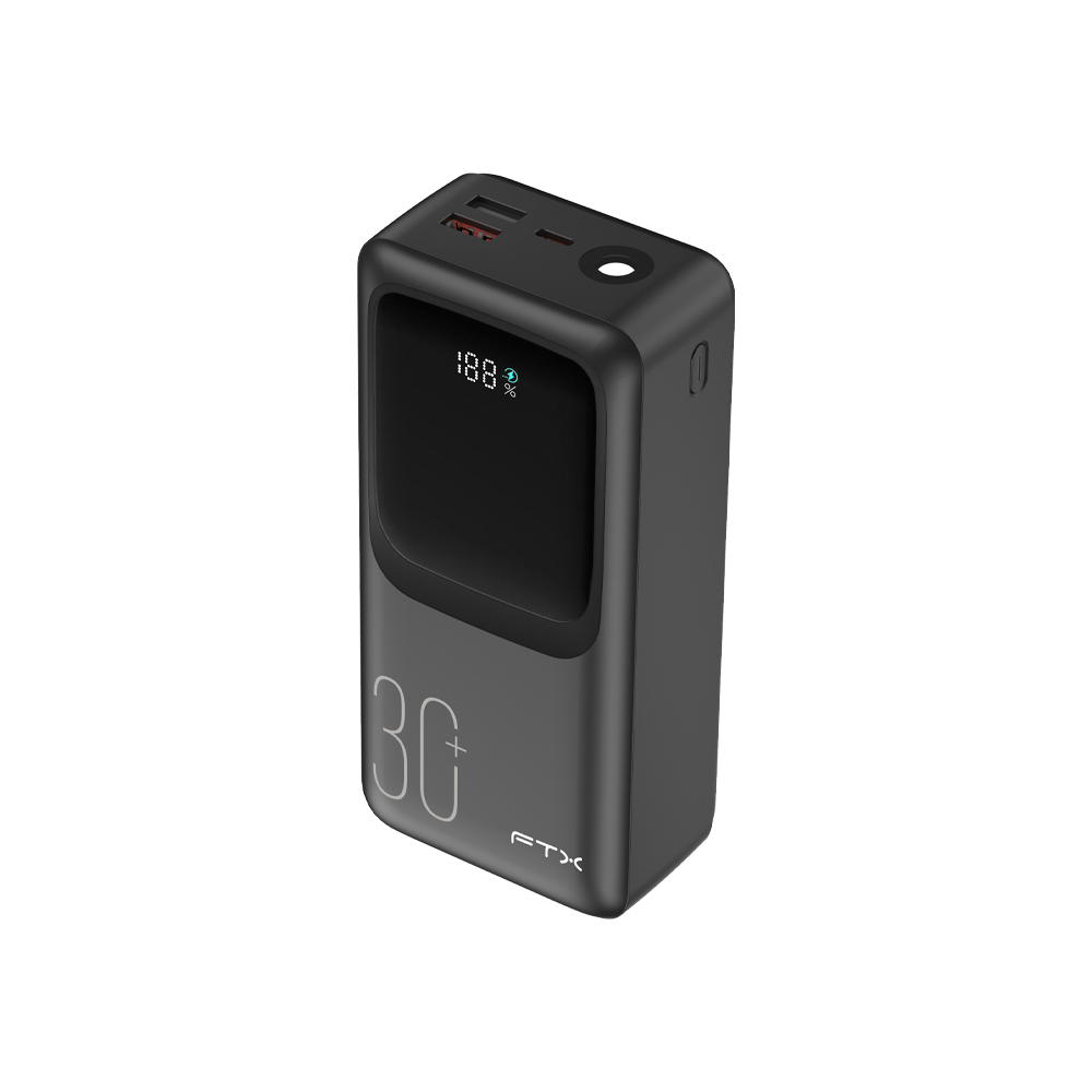 CARG PORTATIL FTX 30000MAH 22.5W PB-30LCD-BK POWER BANK NEGRO C/CAB IN