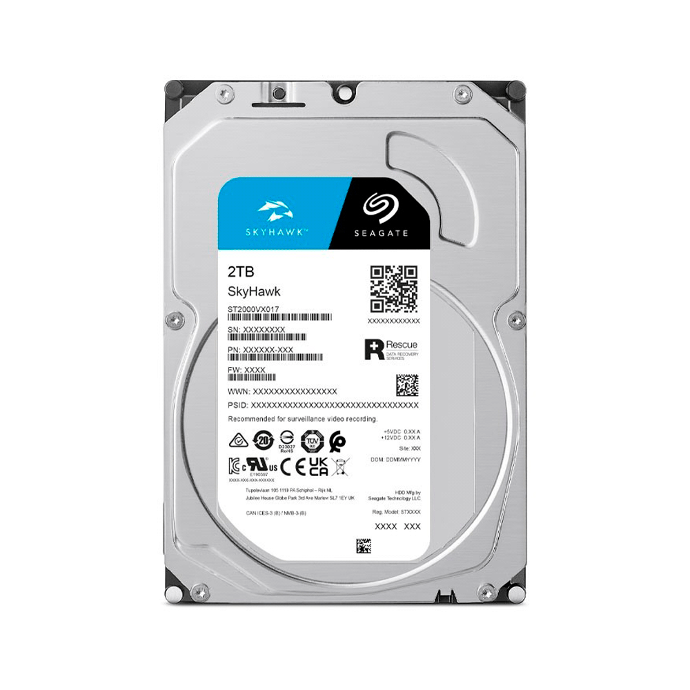 HD SATA3  2TB SEAGATE SKYHAWK 5400 256MB ST2000VX017 SURV GARANTIA