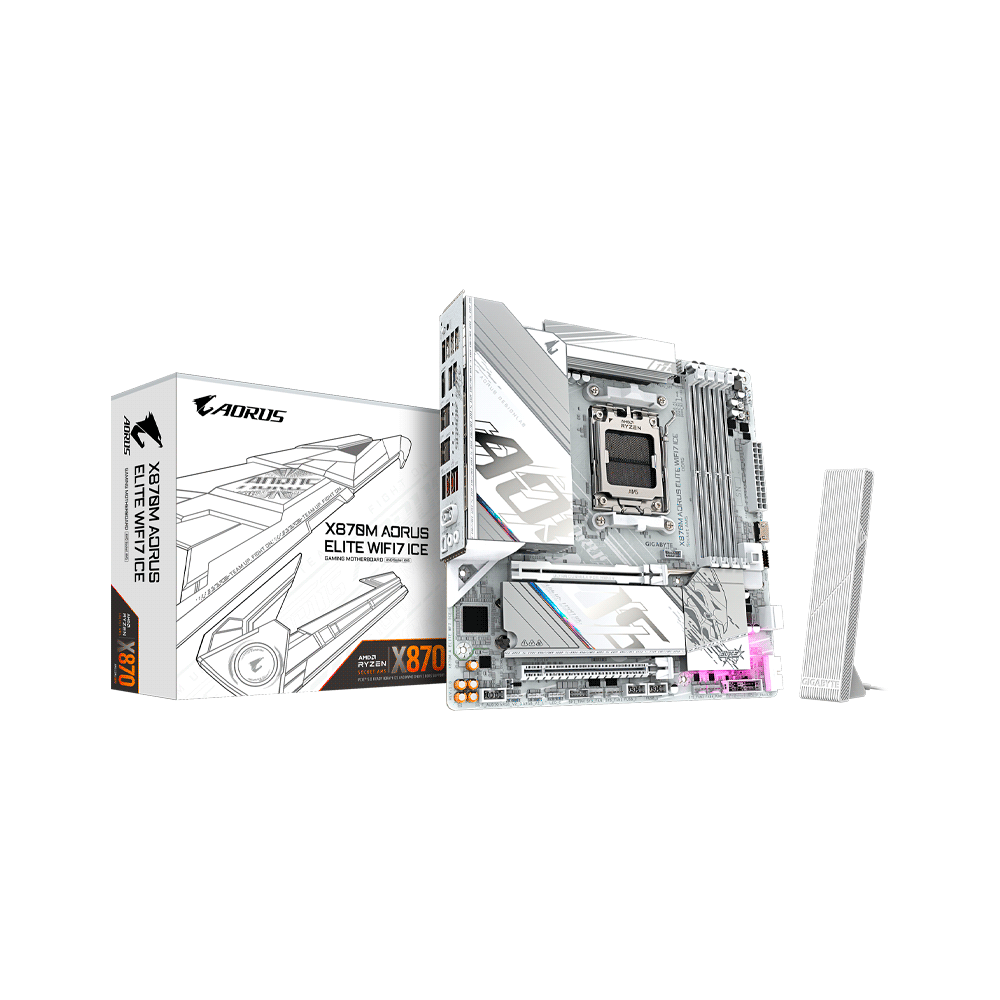 MB AM5 X870M AORUS ELITE WIFI7 ICE DDR5 GIGABYTE S/R/HDMI/2M2/USB4/MAT
