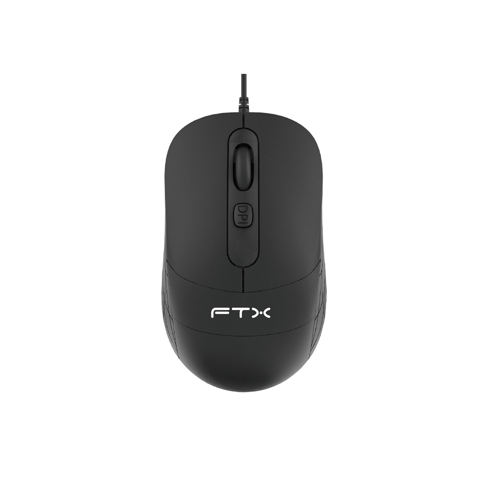 MOUSE USB FTX M73 2400DPI/4 BOT/1.2M/NEGRO