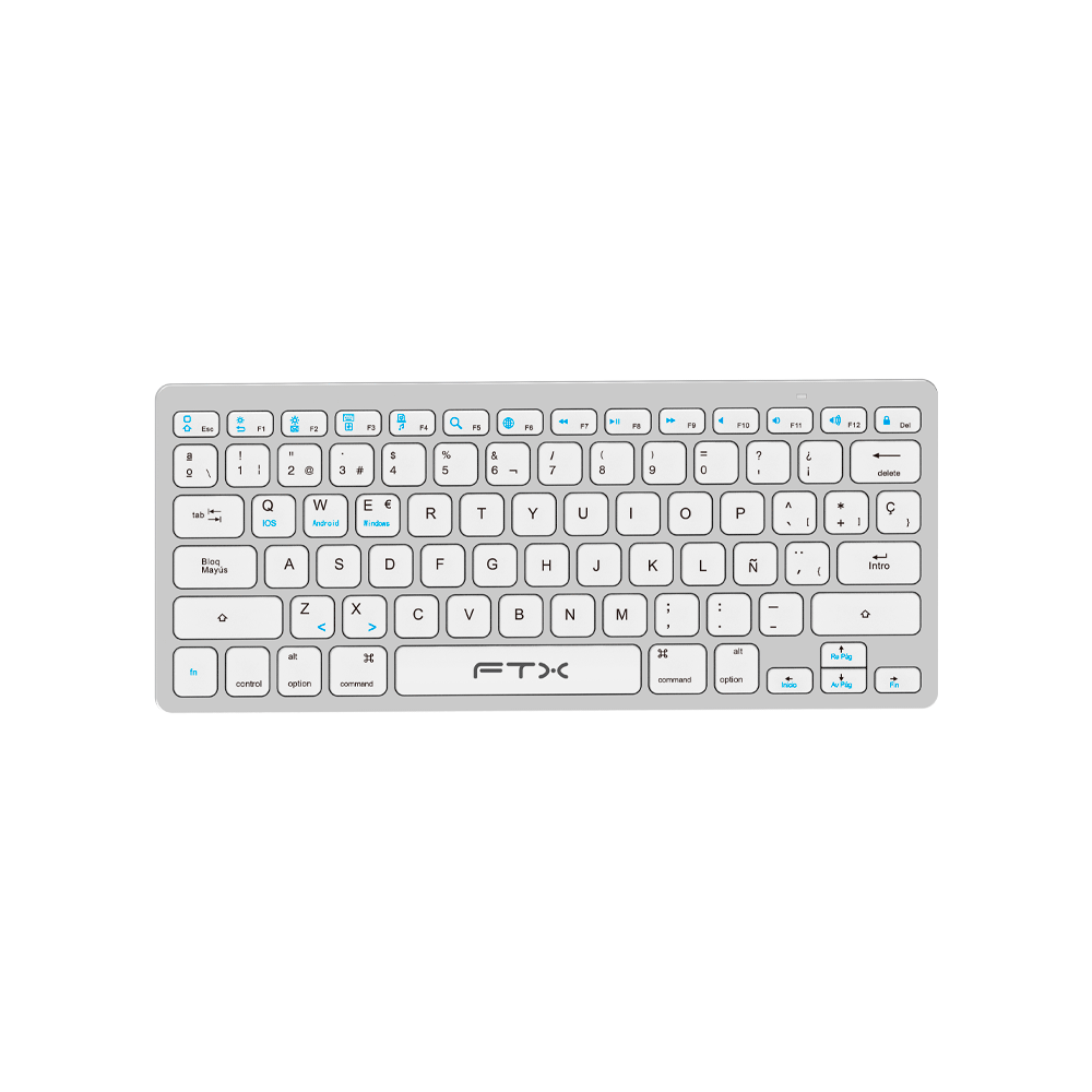 TECLADO BT FTXB1000 ULTRA SLIM ESP/PLATA 099512