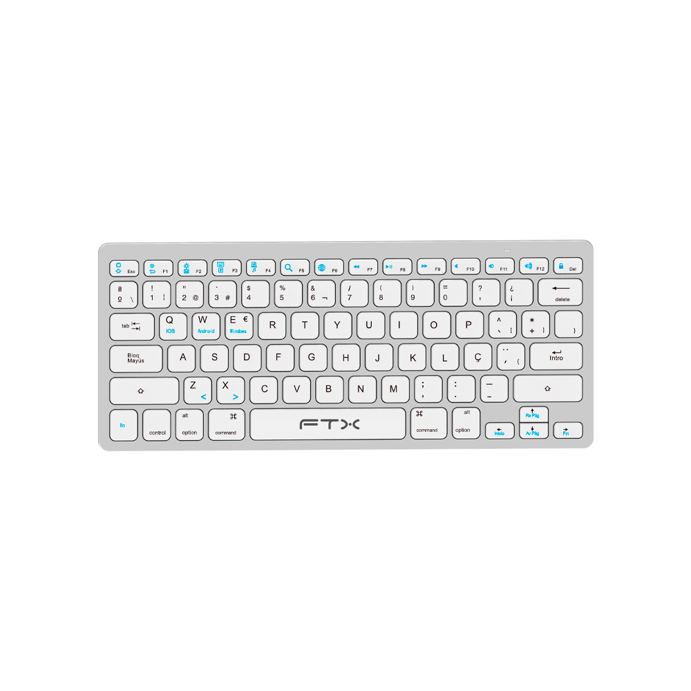 TECLADO BT FTXB1000 ULTRA SLIM POR/PLATA 099529