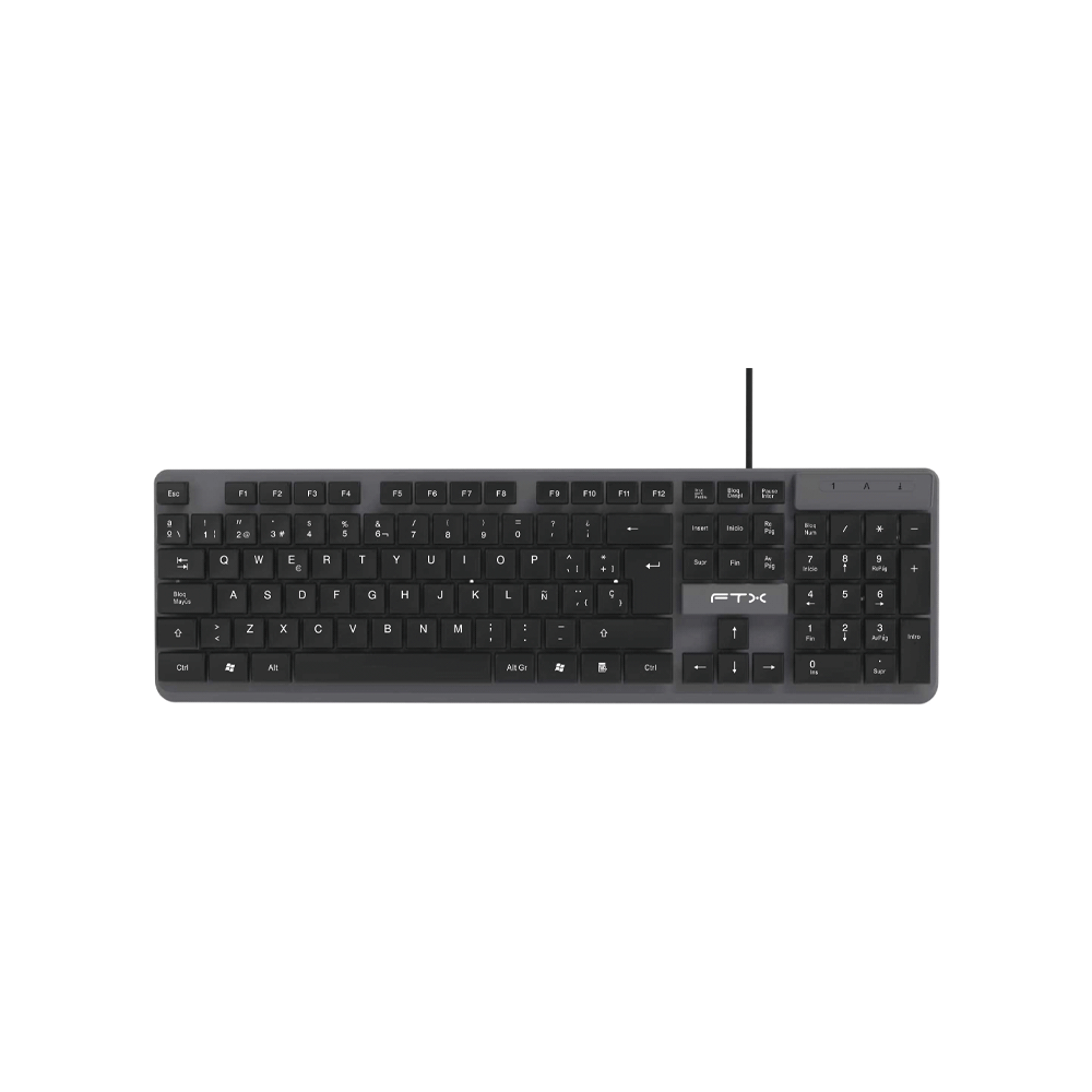 TECLADO USB FTX K87 NUM/ESP/NEGRO-GRIS