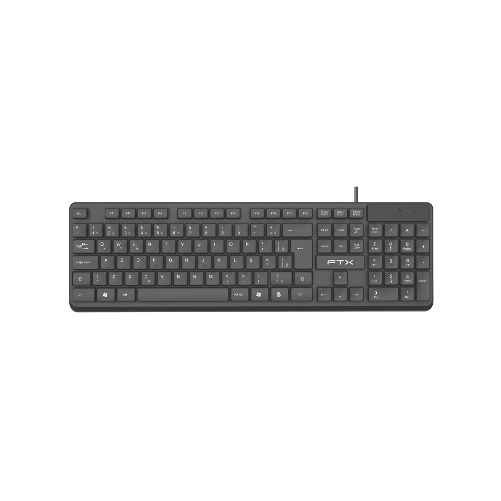 TECLADO USB FTX K87 NUM/POR/NEGRO