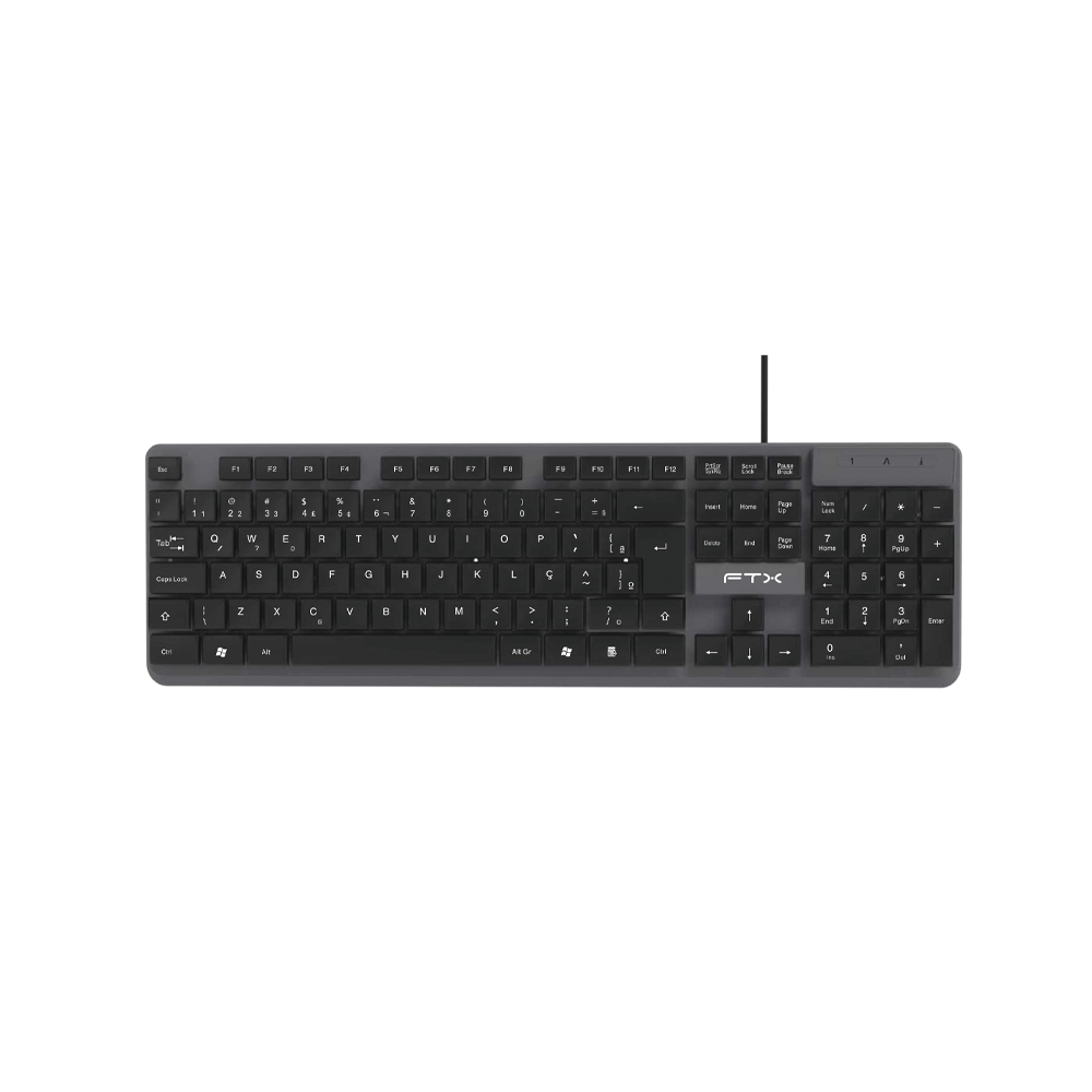 TECLADO USB FTX K87 NUM/POR/NEGRO-GRIS