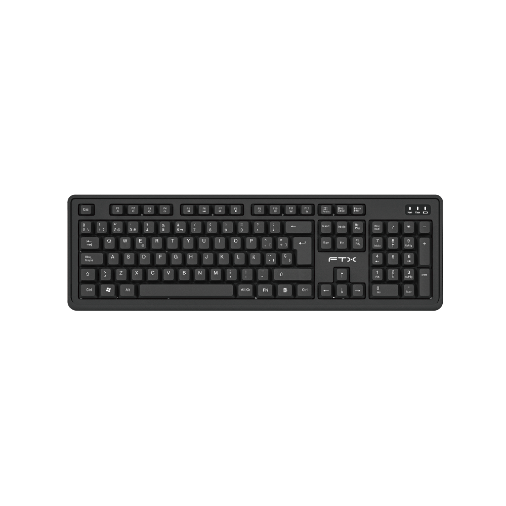 TECLADO WIR FTX KW46 NUM/ESP/NEGRO