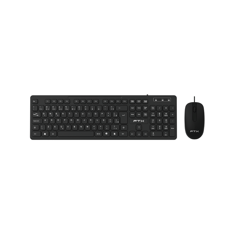 TECLADO+MOUSE USB FTX KM086 NUM/POR/NEGRO
