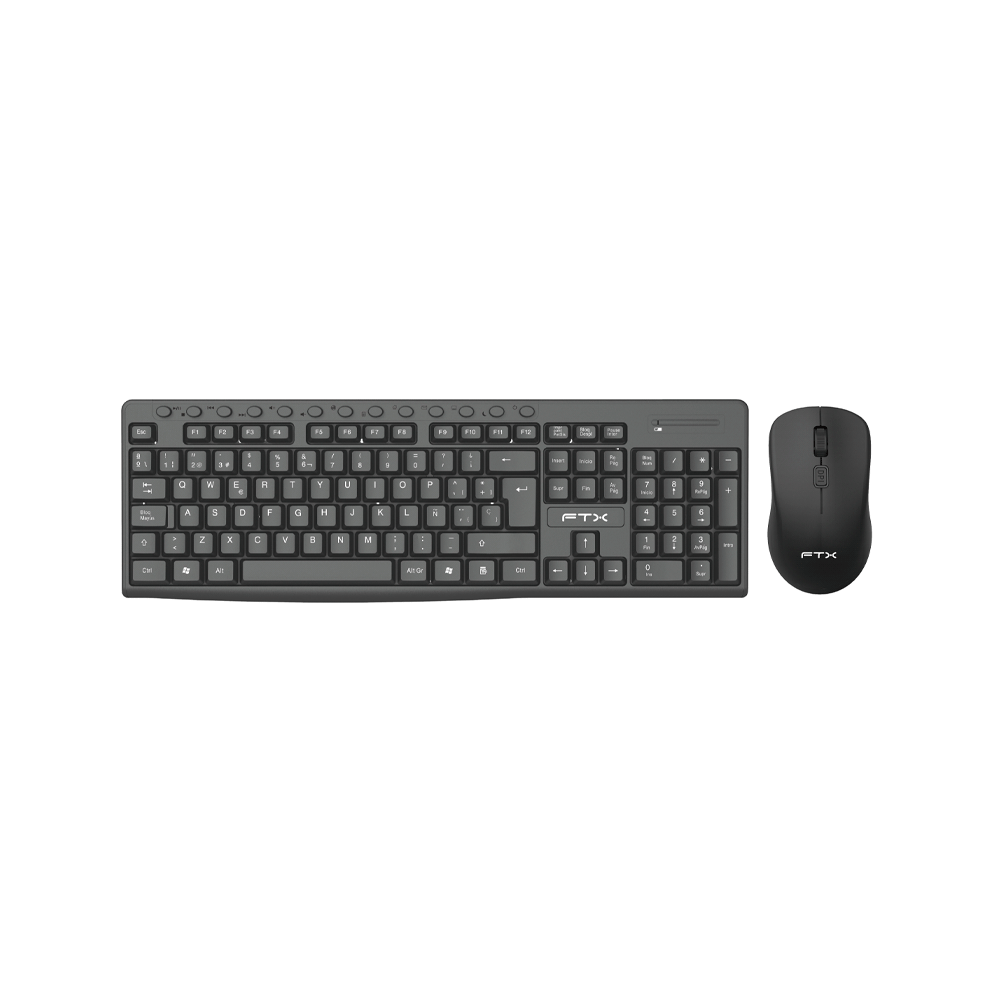 TECLADO+MOUSE WIR FTX KM250 MULT/NUM/ESP/NEGRO