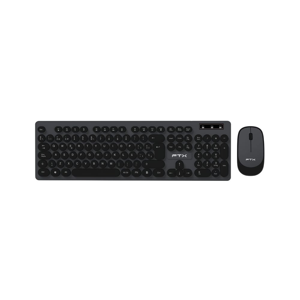 TECLADO+MOUSE WIR FTX KM400 NUM/ESP/POP/NEGRO-GRIS