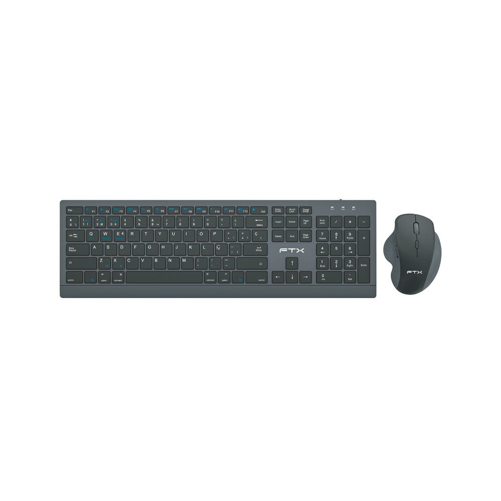 TECLADO+MOUSE WIR/BT FTX KM500 NUM/POR/RECARGABLE NEGRO