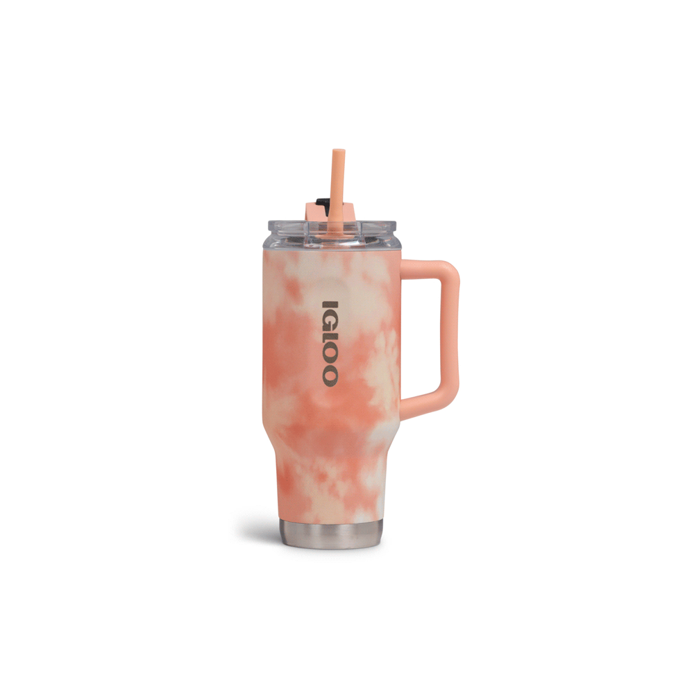 VASO TERM IGLOO  950ML SSTL TRVL MUG ICE DYE C/PAJITA NARANJA 4P 71312