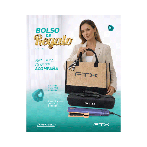 [FX133777] COMBO PLANCHITA MODELADORA FTX + BOLSA DE YUTE / HS2-162