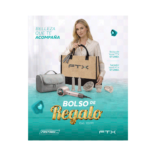[FX133791] COMBO SECADOR DE CABELLO FTX + BOLSA DE YUTE / HY2-205