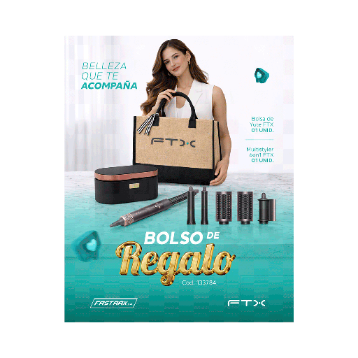 [FX133784] COMBO SECADOR MODELADOR MULTISTYLER FTX + BOLSA DE YUTE / HS2-601