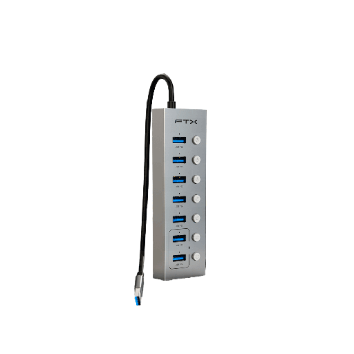 [FX115544] HUB USB-A 3.0 FTX-HUBU7-AG 7 PORT/5GBPS/USB-C GRIS 115540