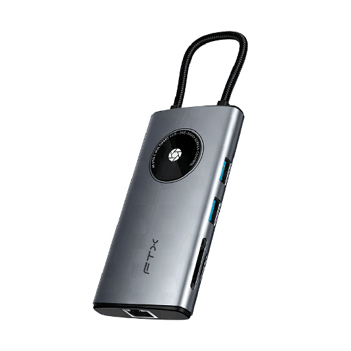 [FX115506] HUB USB-C 3.0/8 EN 1 FTX-HUBL3-AG 4K/5GBPS/RJ45/SD GRIS 115502