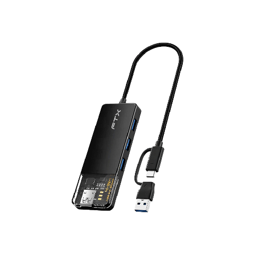 [FX115513] HUB USB-C/USB-A 3.0 FTX-HUBT3-PB 4 PORT/5GBPS NEGRO 115519