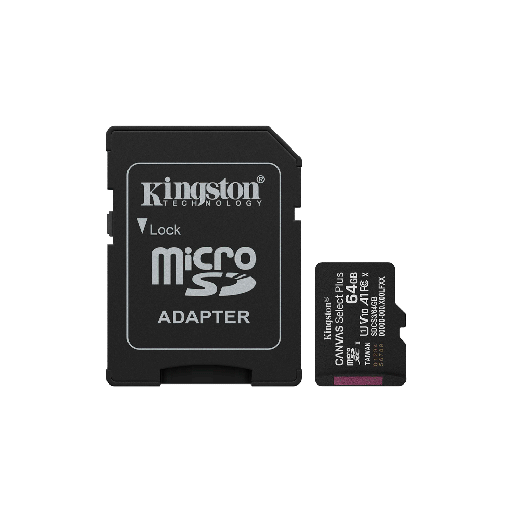 [FX130943] MEM MICRO SD KINGSTON  64GB SDCS3/64GB 100/- CANVAS SELECT PLUS C/ADA