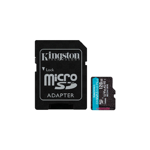 [FX123556] MEM MICRO SD KINGSTON 128GB SDCG4/128GB 200/160 CANVAS GO PLUS C/ADAP