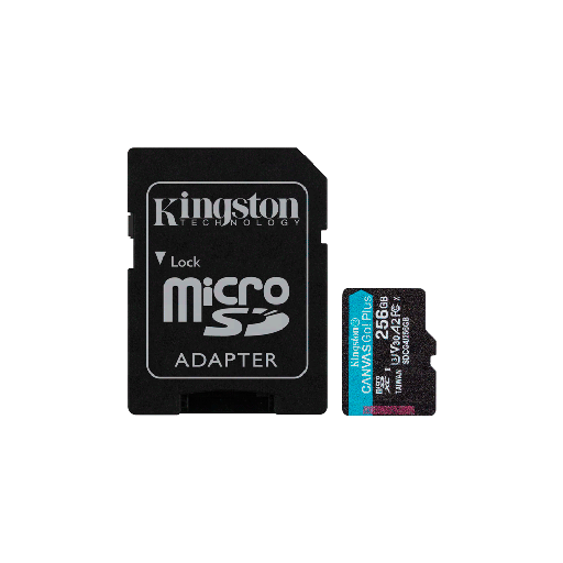 [FX123563] MEM MICRO SD KINGSTON 256GB SDCG4/256GB 200/160 CANVAS GO PLUS C/ADA