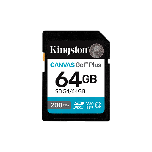 [FX130974] MEM SD KINGSTON  64GB SDG4/64GB 200/100 CANVAS GO PLUS CLASS 10