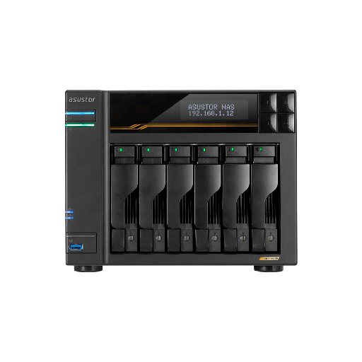 [FX130394] NAS ASUSTOR AS6806T QC 2.3/6BAY/16G/4-GBLAN/4 M.2/2USB4/3USB3.2