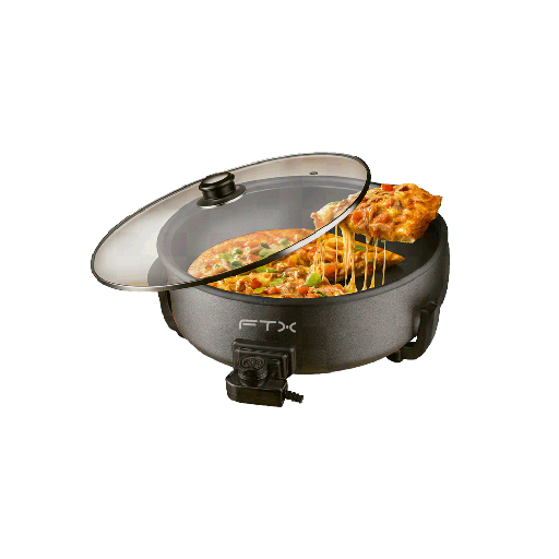 [FX127462] OLLA ELECTRICA SARTEN FTX 6L 1500W 220V ANTIADHERENTE NEGRO PT-09