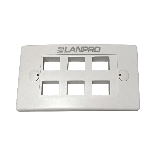 [FX30335] TAPA PLAST.DE 06 PUERTOS LP-3317V6WH LANPRO
