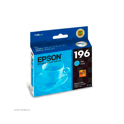 [FX102315] TINTA EPSON EXPRESSION T196220-AL CIANO P/XP-20-10X-20X-401/WF25XX 4ML