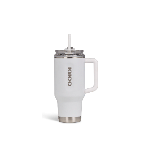 [FX108072] VASO TERM IGLOO  950ML SSTL TRVL MUG C/PAJITA BLANCO 4P 71221